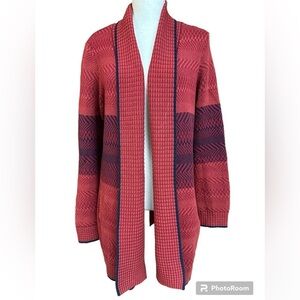 Cabi Open Cardigan Cotton Blend Knit Longline Medium